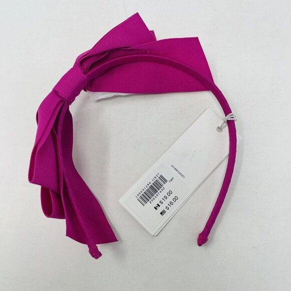 Janie and Jack Baby/Toddler Girls One Size Headband with Large Bow Fuchsia Pink - Picture 4 of 6